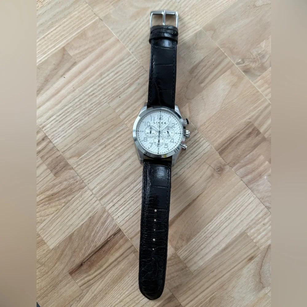 Links of London Chronograph Luxury Men’s Watch Stainless Case White Dial NWOT